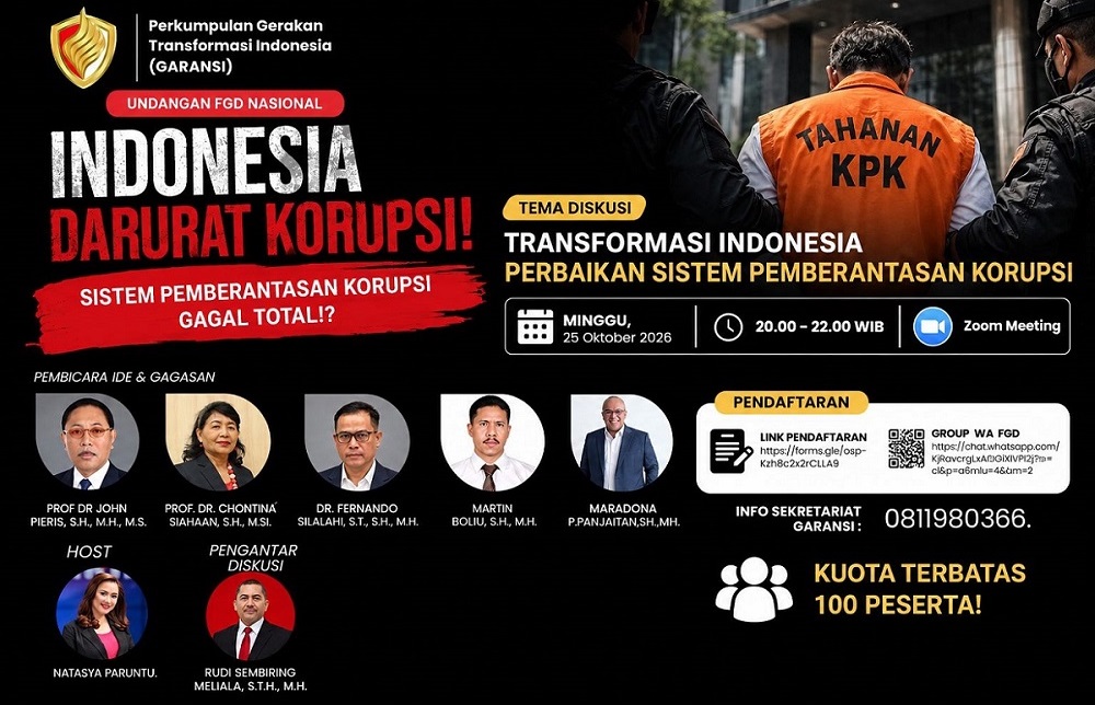 Undangan FGD Antikorupsi: Menguji Efektivitas Sistem Pemberantasan Korupsi di Indonesia